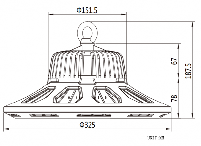 Πλήρης φωτισμός κόλπων 200 Watt UFO για τη βιομηχανική εφαρμογή Lumileds 3030 τσιπ IP65